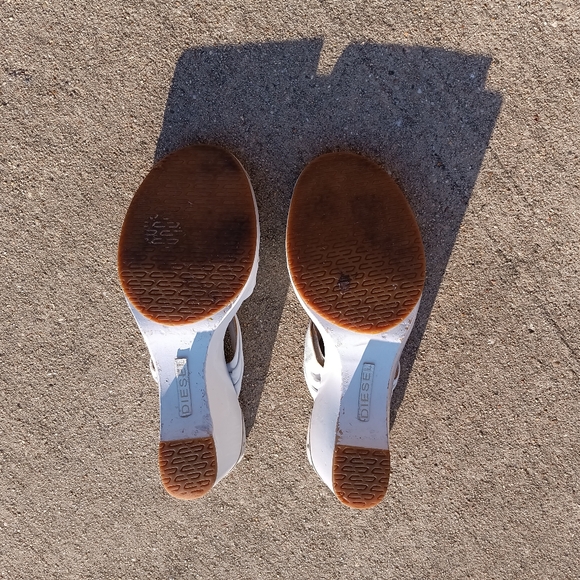 Diesel White Wedge Heel Sandals Women’s Size 39/US(8½) - Picture 7 of 10